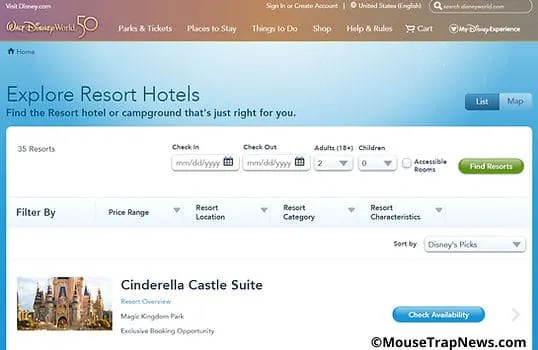 How to book a night in cinderella castle suite